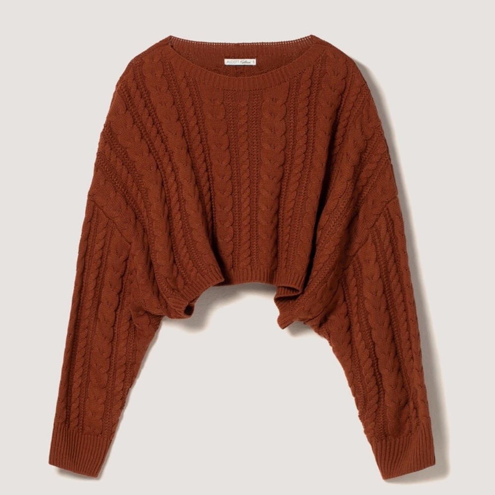 Arizona Jean Company Terracotta Cable Knit Sweater